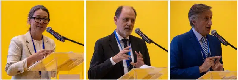 María José López Sánchez, vicerrectora de Economía y Sociedad de la Universidad Miguel Hernández; Rafael Ortega, director provincial de Comercio e ICEX en Alicante y Luis Ferrero, jefe de Internacional de la Cámara de Comercio de Alicante.